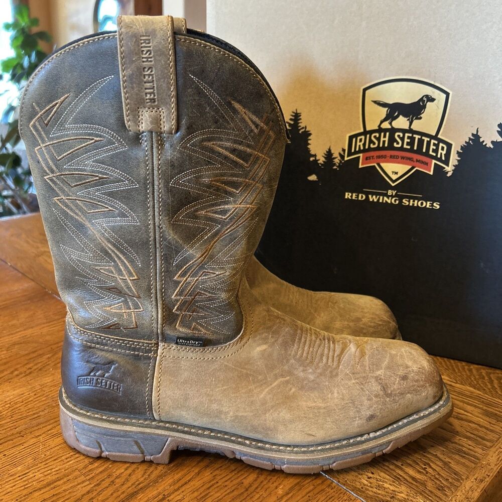 Red Wing Boots Irish Setter Sz 12D Waterproof Square Toe Pull-On Work Marshall